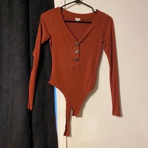 Maroon Garage Button Up Bodysuit